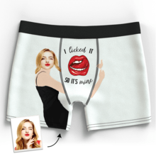Custom Face Boxer Personalized Underwear Photo Boxer Girlfriend’s Face My Lips & Licked It Valentines Day Gifts