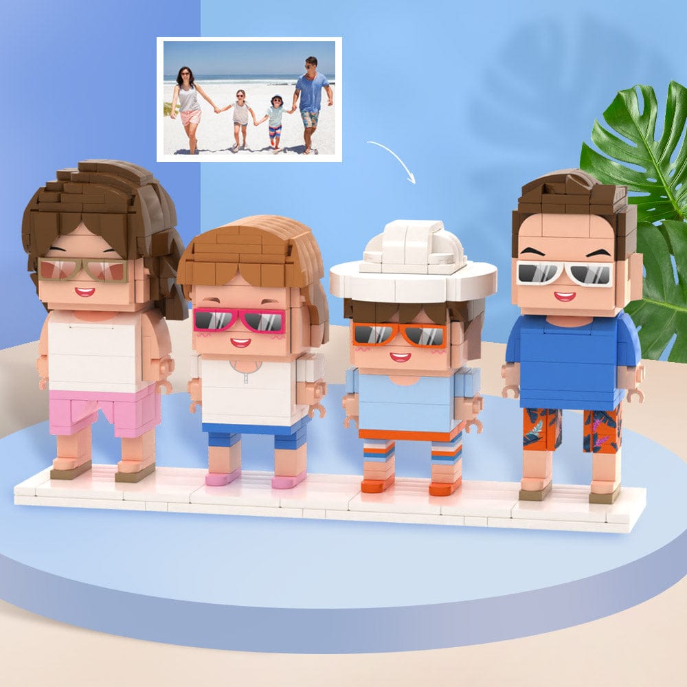 Full Body Customizable 4 People Custom Brick Figures Small Particle Block 2023 Christmas Gifts - Image 2