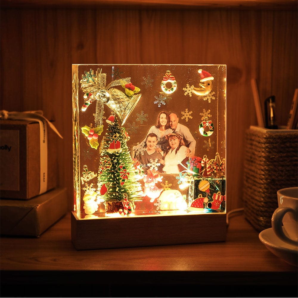 Custom Photo Night Light Square Christmas Home Epoxy Gifts - Image 2