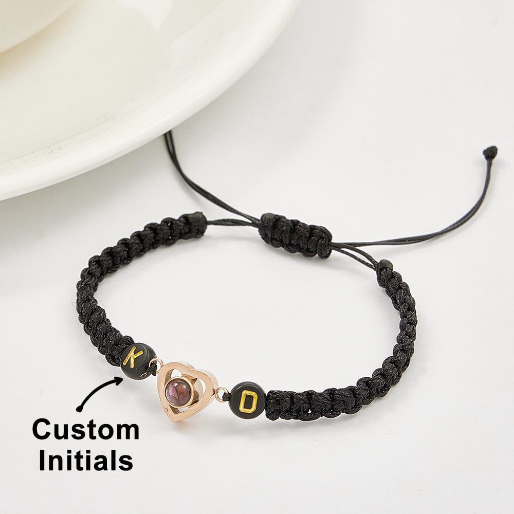 Personalized Braided Photo Projection Bracelet Fishtail Rope Couple's Bracelet Gifts for Lover - Image 5
