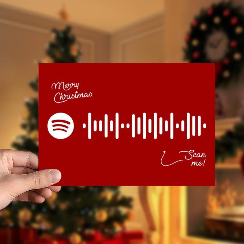 Driving Home for Christmas Spotify Code Music Greeting Card