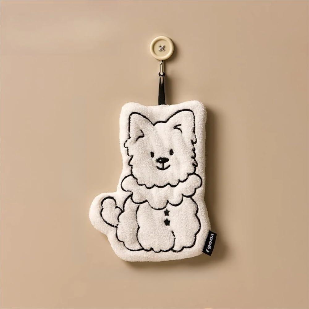 Custom Cute Puppy Hand Towel Hanging Type Absorbent Quick Drying Kitchen Handkerchief Pet Lovers Gift 5