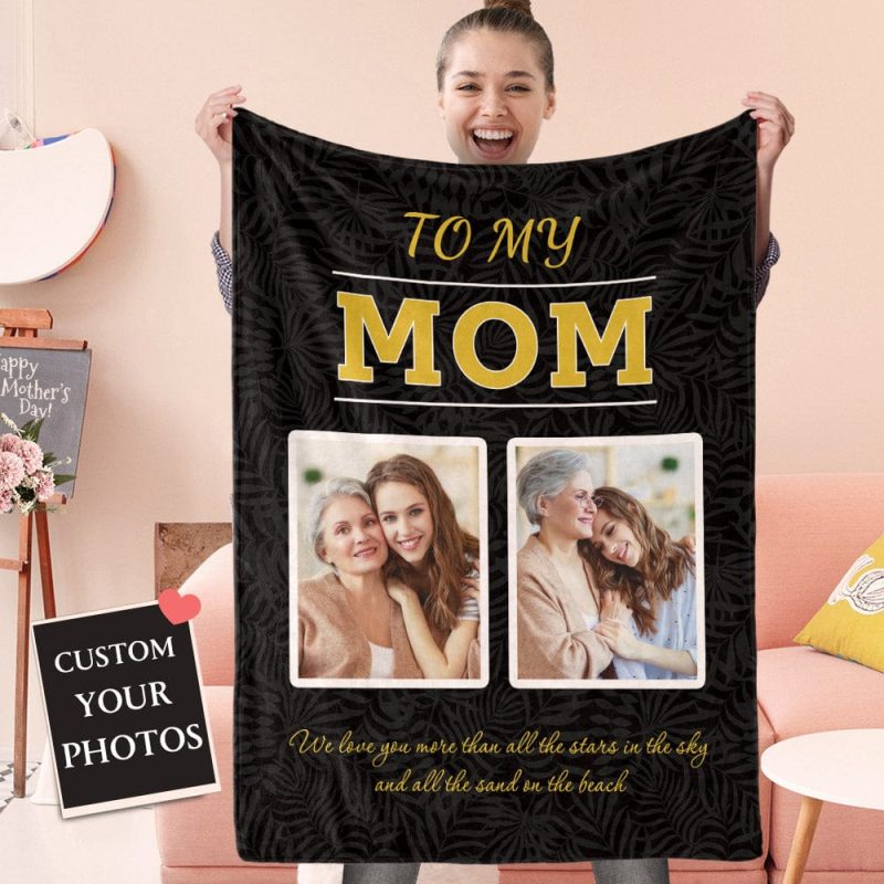 Mother’s Day Blanket Personalized Photo Blanket Gifts for Mom