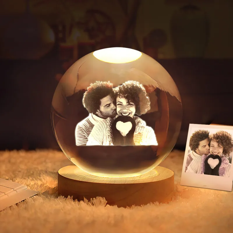 Customized B-Ultrasound Photo 3D Crystal Ball Gift for Couple