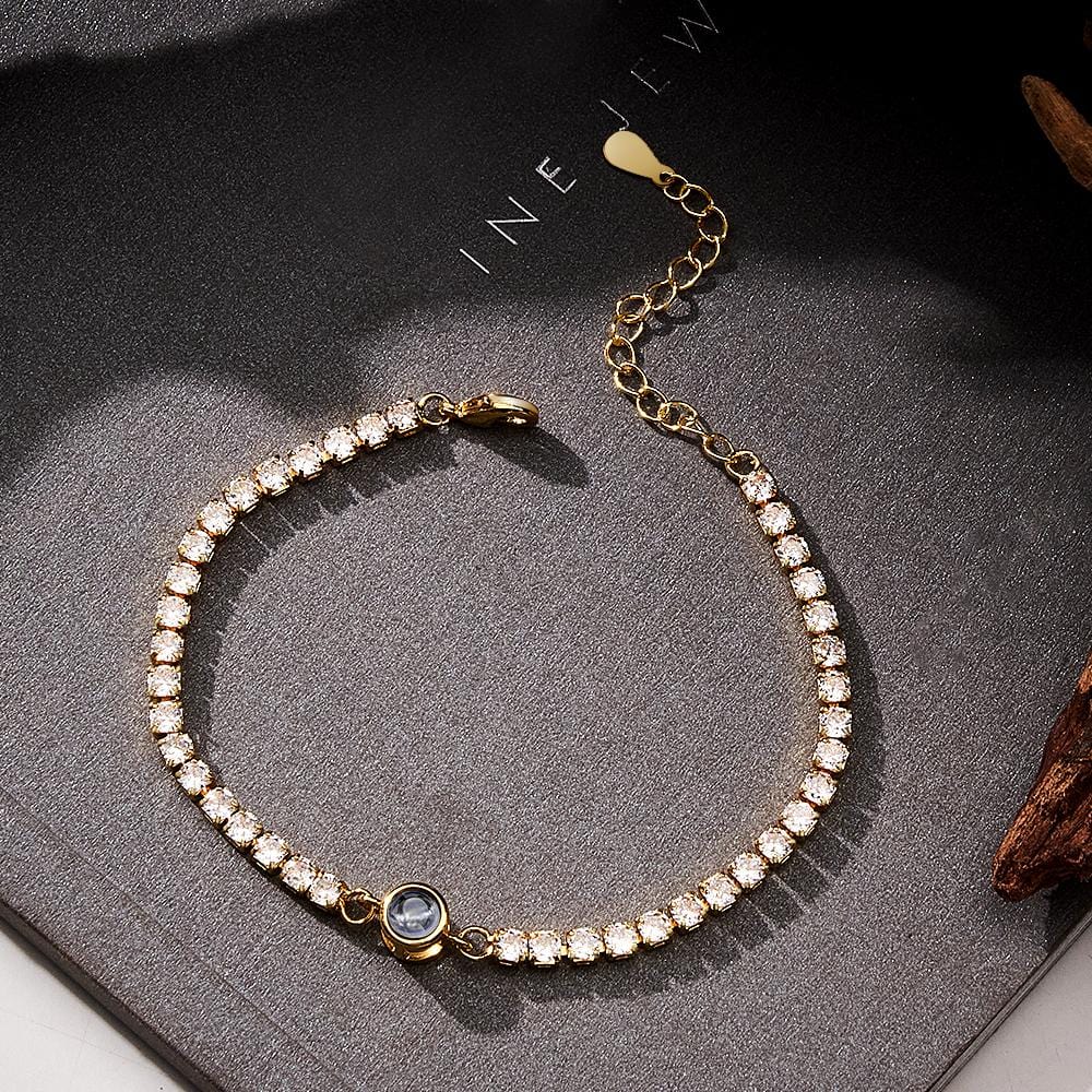 Custom Photo Projection Tennis Bracelet Personalized Trendy Circle Photo Bracelet Gifts For Him - Image 4