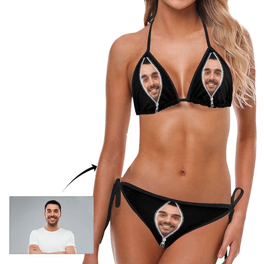 Custom Face Cute Bikini Suit Photo Swimsuit Custom Swimming Suits Valentine's Day Gifts For Girlfriend
