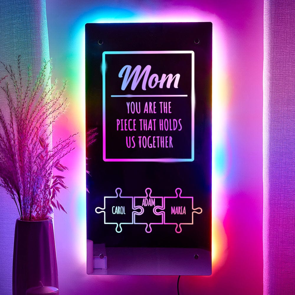 Personalized Name Mirror Light Mom Puzzle Family Gift - Image 5