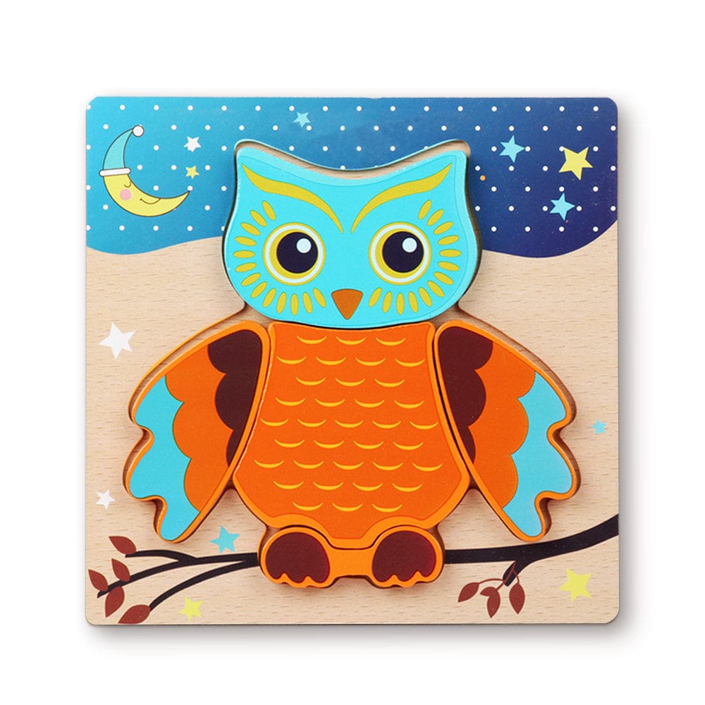 Wooden 3D Jigsaw Puzzle Owl Shape Puzzles Educational Learning Montessori Toys for Toddlers - Image 2