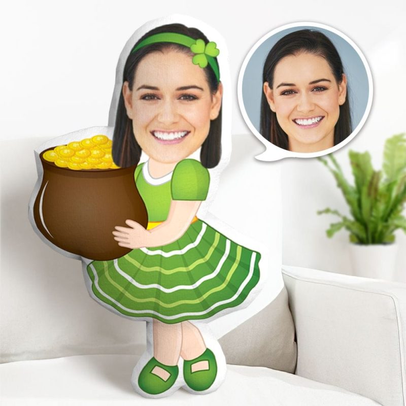 Body Pillow Custom Face Minime Pillow Lucky Coins Gifts For St. Patrick’s Day Gifts