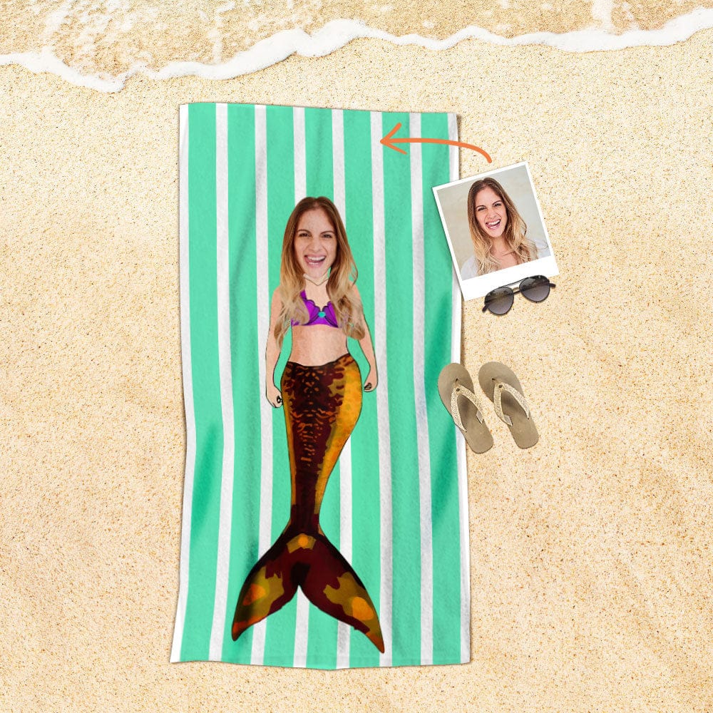 Custom Face Beach Towel Personalized Beach Towel Funny Gift for Summer - Image 2