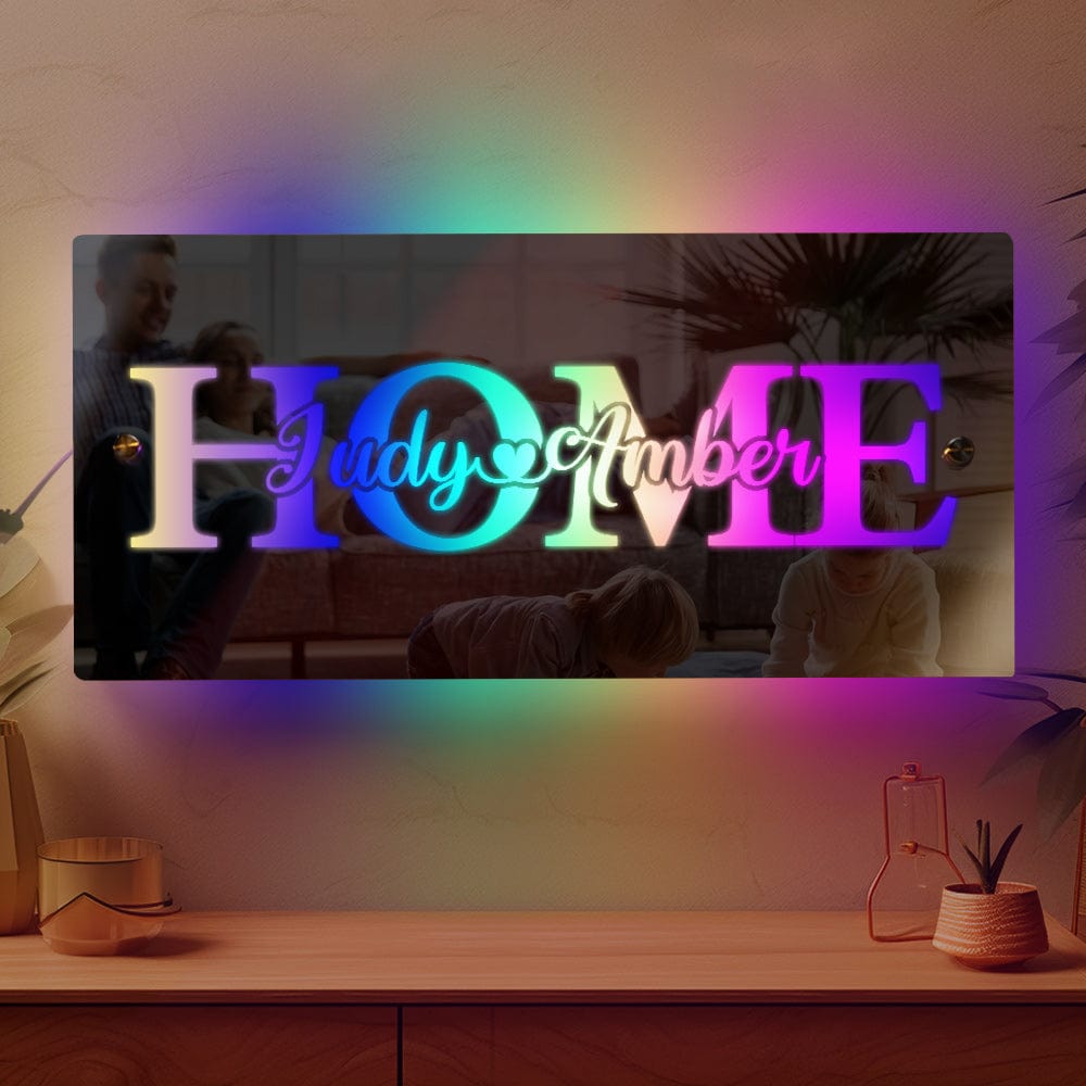 Custom Name Mirror Light Family Love Home Gift