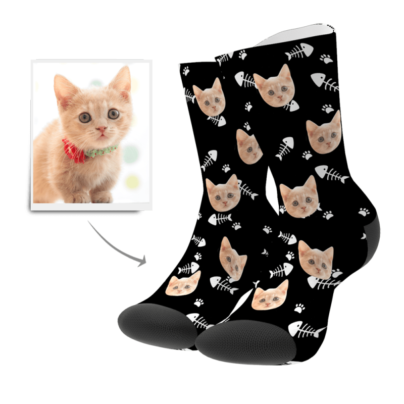 Custom Photo Socks Pet Lover Cat Style Face Mash Socks
