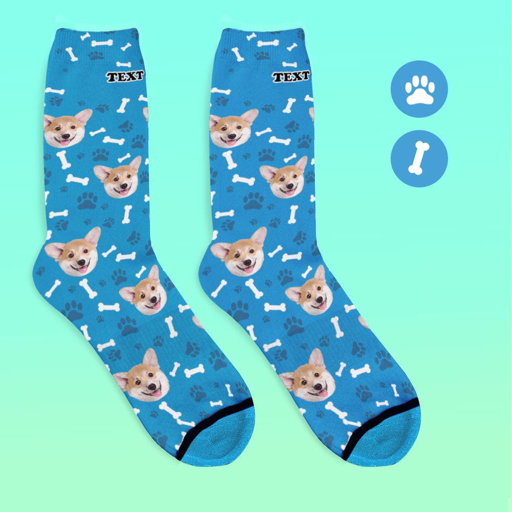 Custom Face Socks 3D Digital Printed Socks Add Pictures and Name - Dog - Image 2