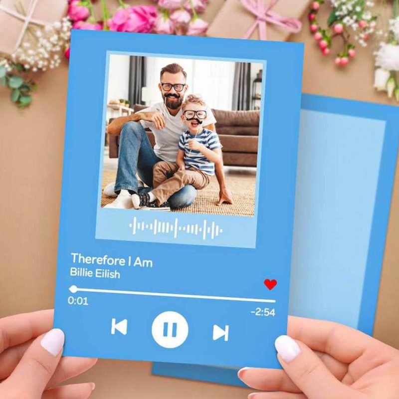 Spotifty Photo Album Postcards Custom Card with Your Favorite Song Couple’s Gifts