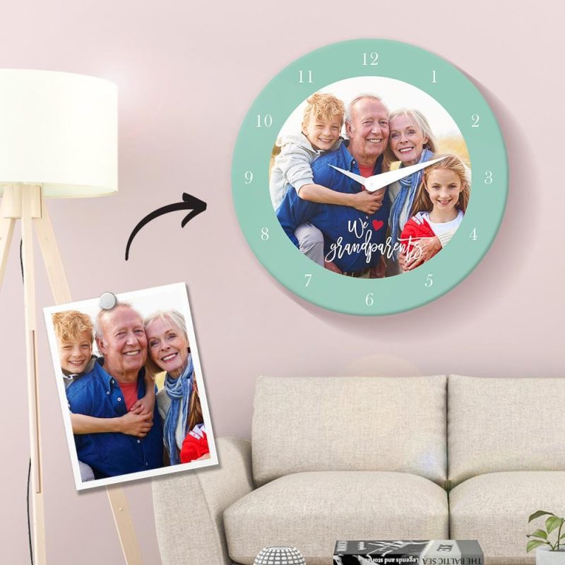 Custom Wall Clock Custom Photo Clock Gift For Grandma – 25*25cm
