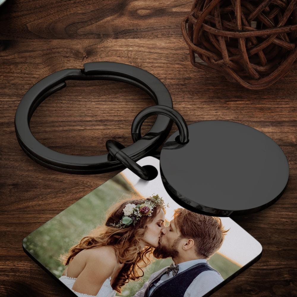 Custom Photo Keychain Engraved Calendar Keychain Gifts Black - Image 2
