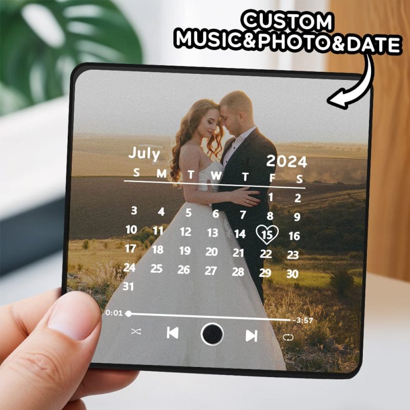 Customized Album Fridge Magnet Calendar Personalized Photo Music Fridge Magnet Can Play Songs Anniversary Gifts Ideas