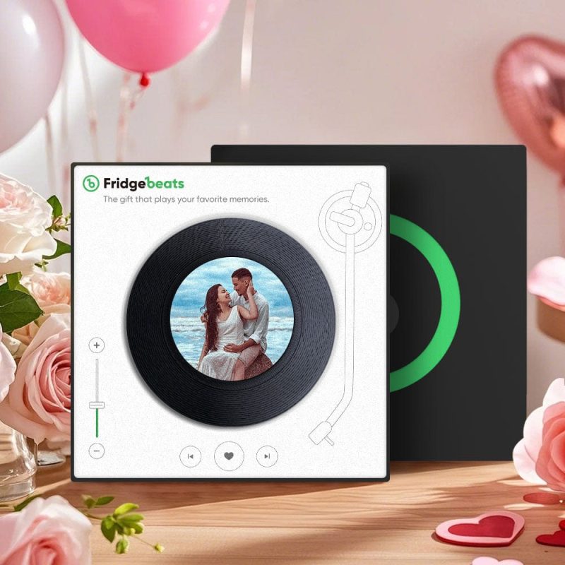 Custom Music & Photo Fridge Magnet Can Customize 1-6 Vinyl and Songs