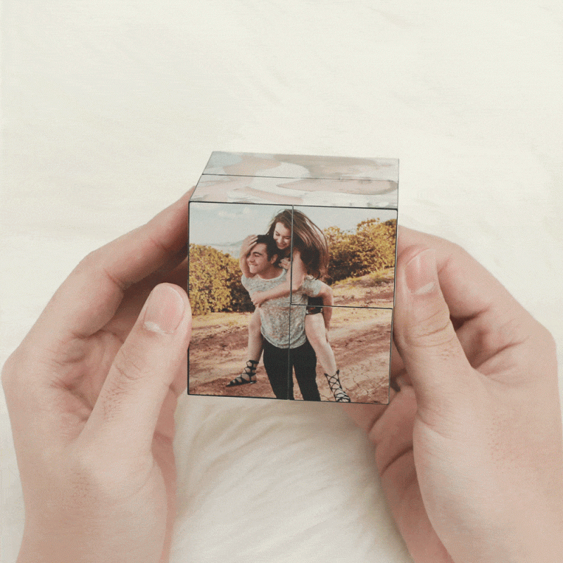 Photo Cube Custom Photo Gift Magic Foldable Picture Cube Valentines Day Gifts