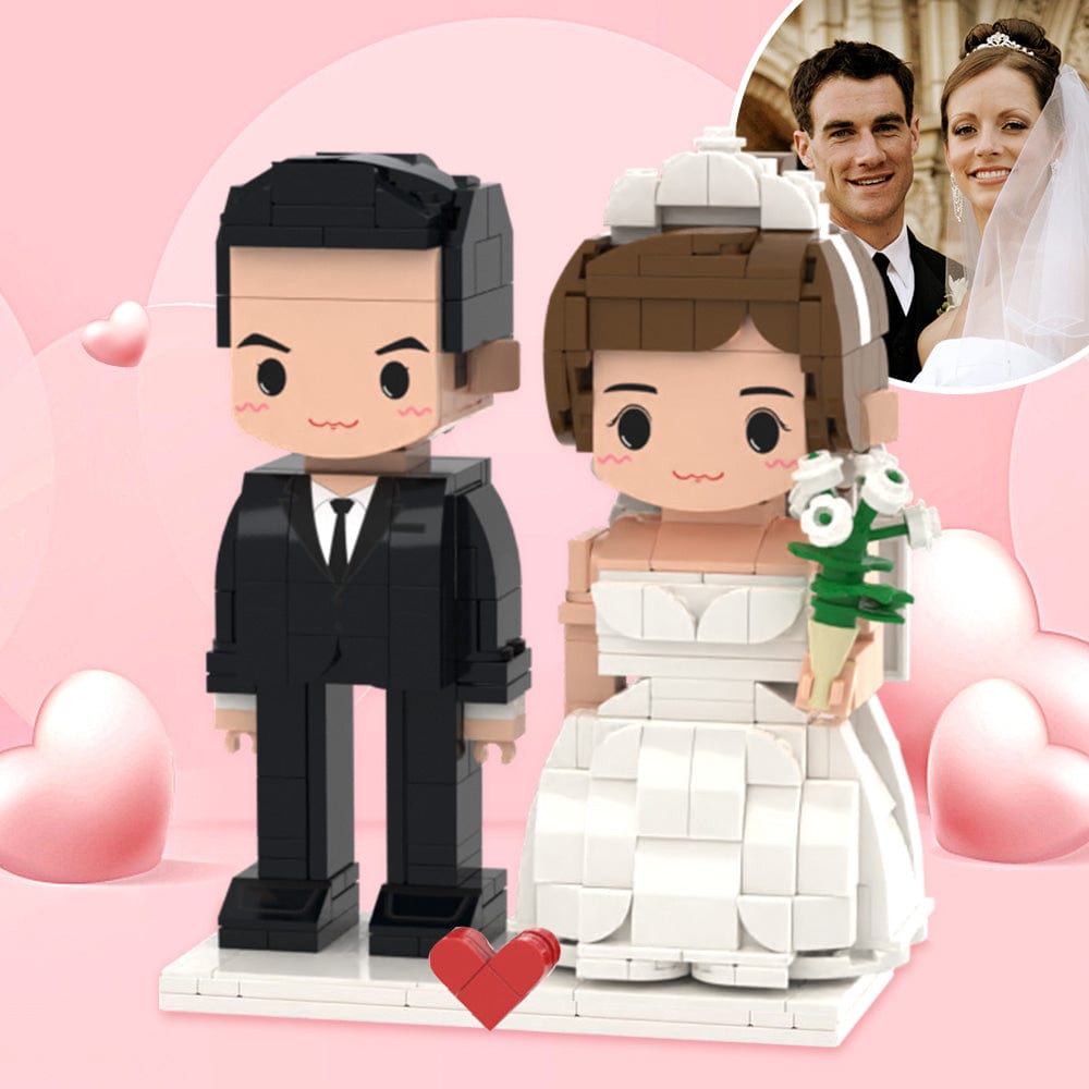 Wedding Gifts Creative Building Block Customizable Fully Body 2 People Custom Cute Face Brick Figures