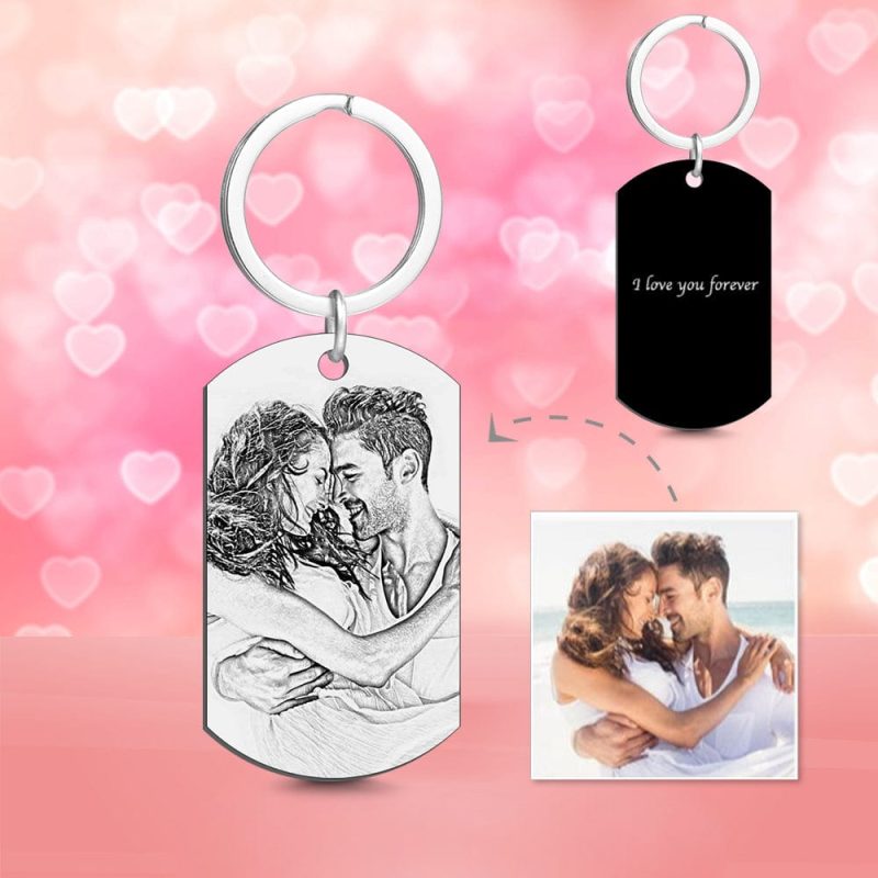Custom Metal Keychain Valentines Gifts Birthday Gifts