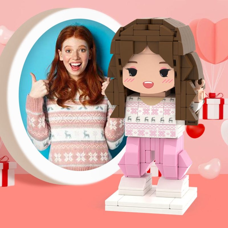 Anniversary Gifts for Her Full Body Customizable 1 Person Custom Cute Brick Figures Small Particle Block Toy