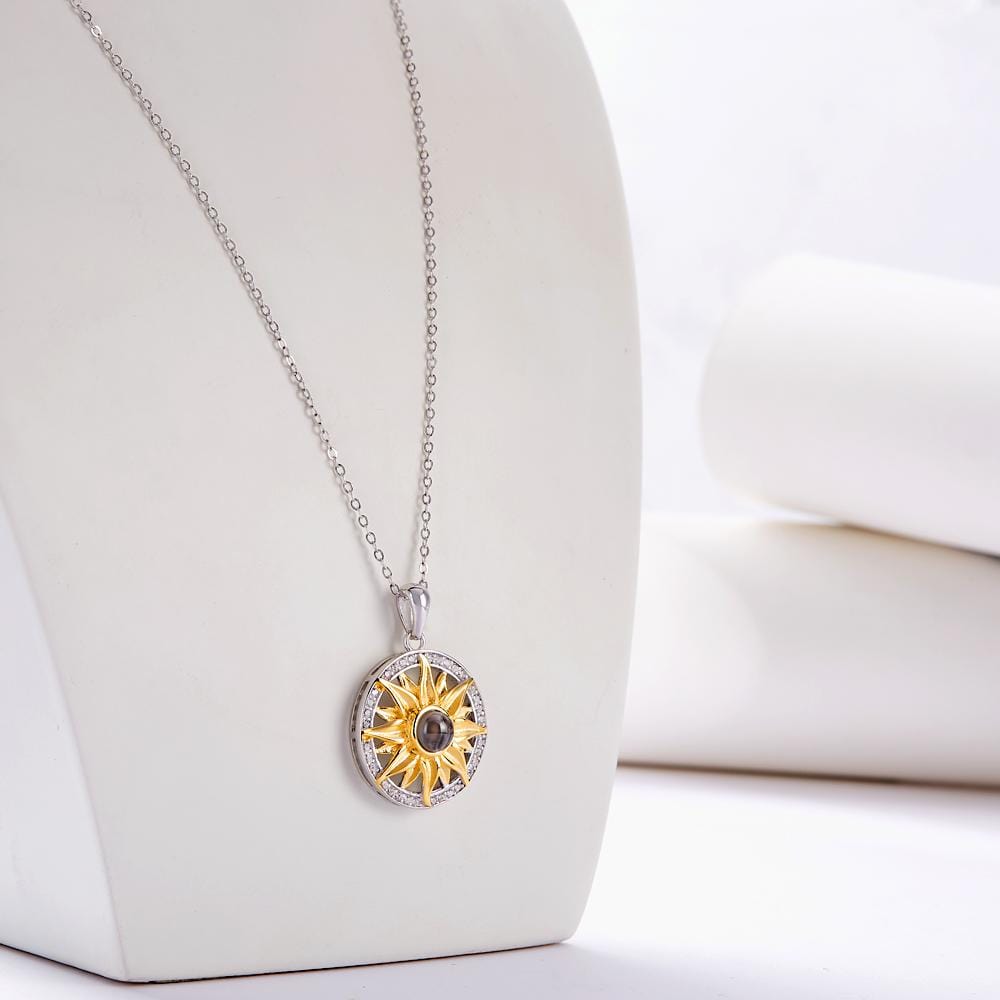 Personalised Photo Projection Necklace Gift For Her-Sunflower - Image 2