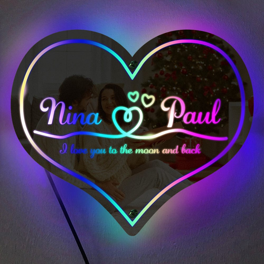 Personalized Mirror Light Heart Marquee Wedding Gifts - Image 2