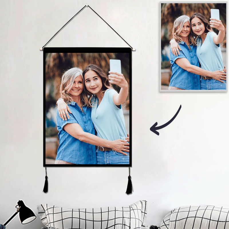 Photo Tapestry with Frame Gift For Grandma – 2 Sizes