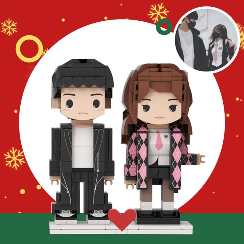 Christmas Gifts Customizable Fully Body 2 People Custom Brick Figures Persanalized Cute Face Brick Figures