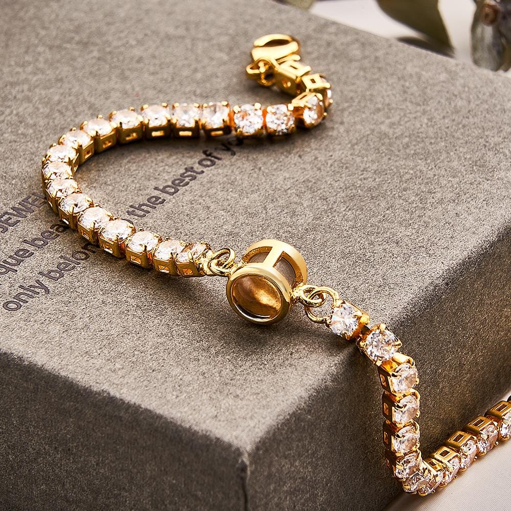 Custom Photo Projection Tennis Bracelet Personalized Trendy Circle Photo Bracelet Gifts For Him - Image 3