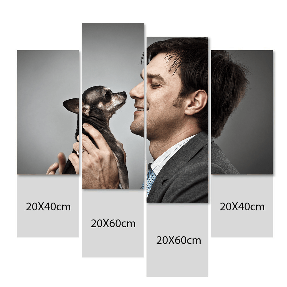 Dog Memorial Gift Custom Photo Wall Decor Canvas Print - 4 Pcs - Image 2