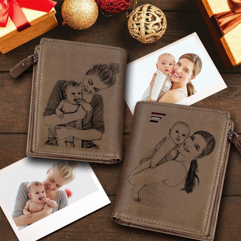 Custom Short Double-Sided Photo Engraved Wallet