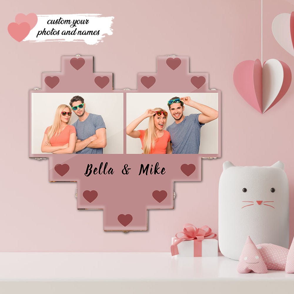 Valentine Gift Heart Shaped Photo Collage Light Lamp for Her Acrylic - Image 2