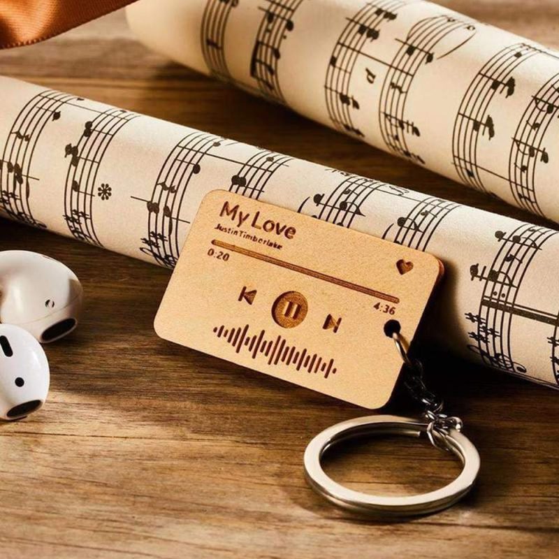 Custom Song Keychain Wooden Gift for Sympathy Gifts For Loss Of Mother