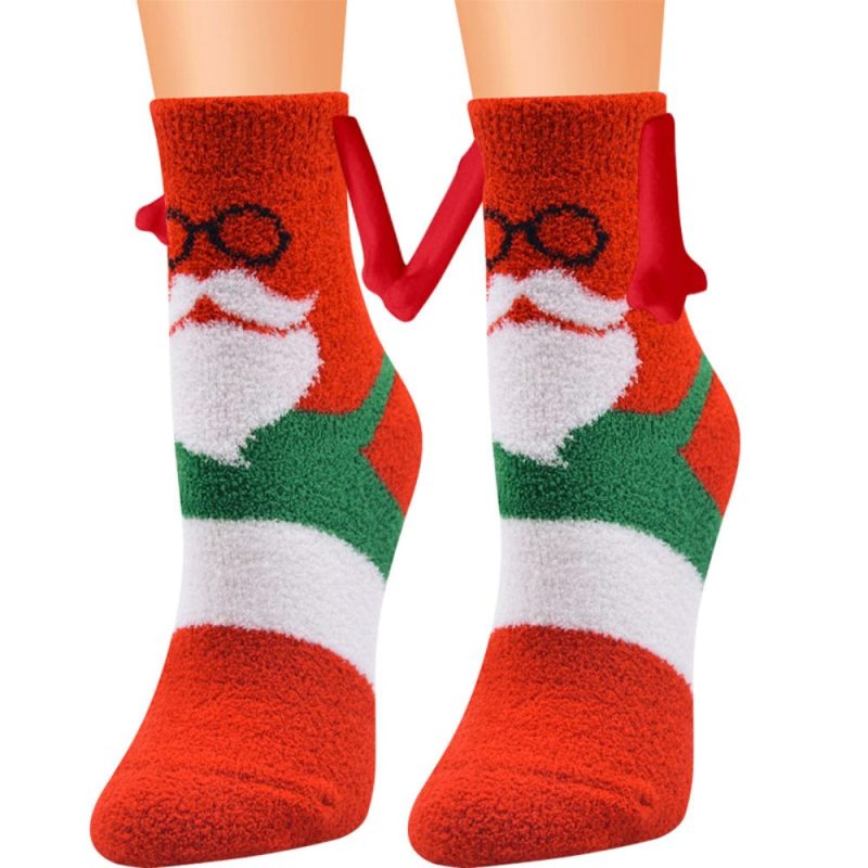Christmas Couple Socks Magnetic Hand in Hand Socks Couple Christmas Gifts-Mustache