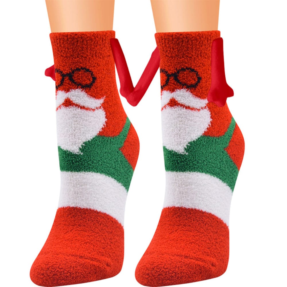 Christmas Couple Socks Magnetic Hand in Hand Socks Couple Christmas Gifts-Mustache