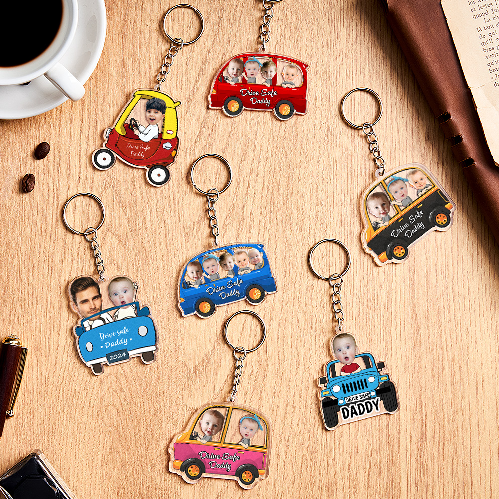 Personalized Drive Safe Keychain Custom Car Style Keychain Gifts for Dad - Image 2