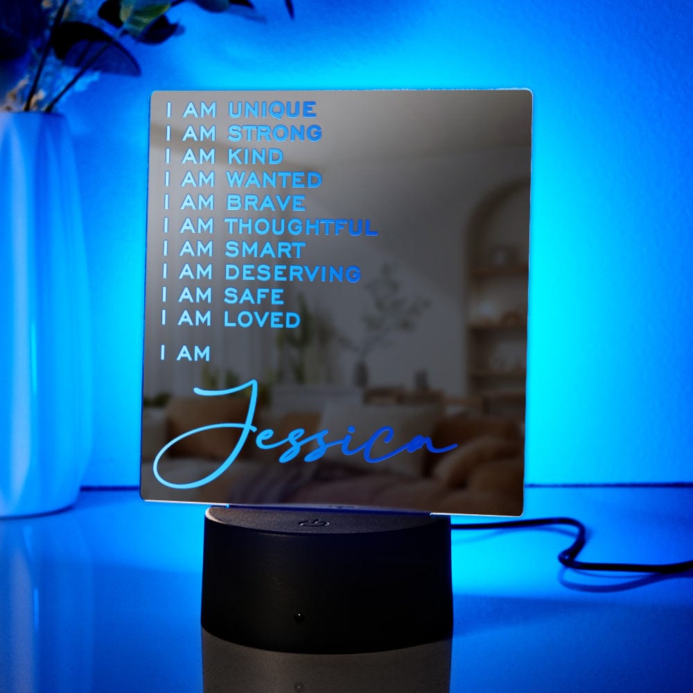 Custom Engraved Mirror Lamp Classic Colorful Light Home Gift