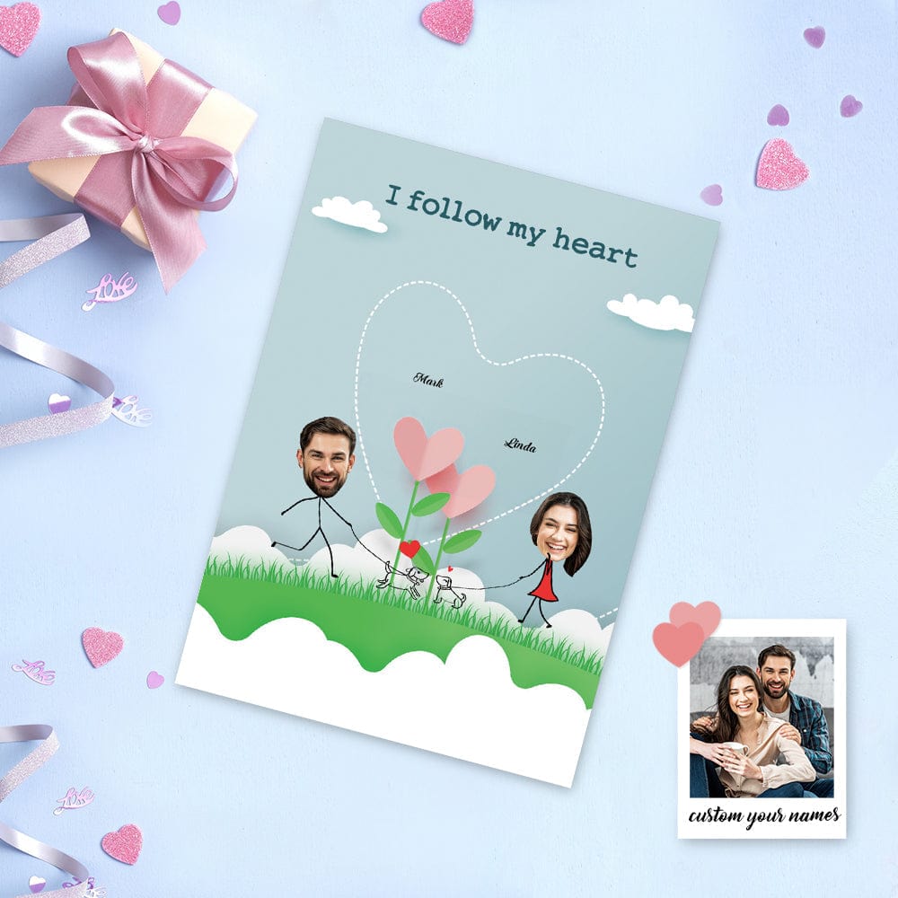 Personalized Love Card Greeting Card I Follow My Heart