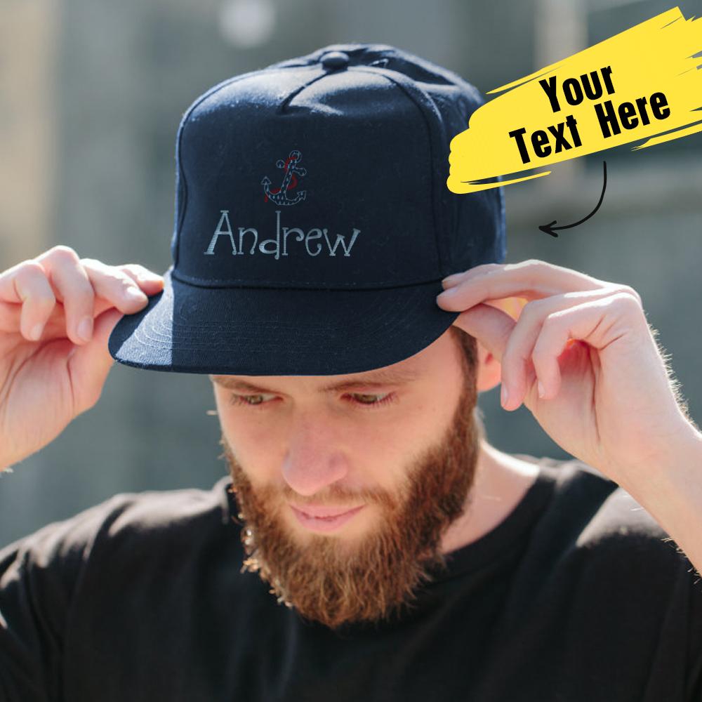 Custom Text Cap for Boy Summer Cap Dark Blue