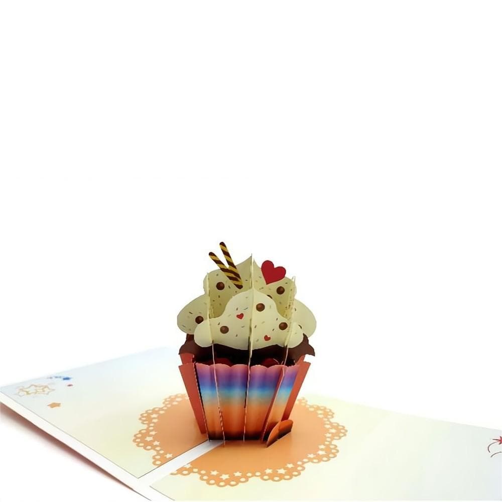 Happy Birthday Pop Up Card Cup Cake 3D Pop Up Greeting Card - Image 2