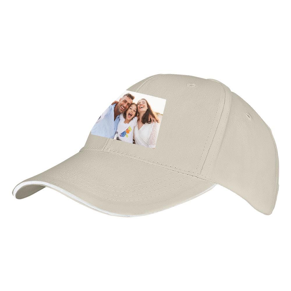 Custom Photo Baseball Cap Khaki Valentine's Day Gifts - Image 2